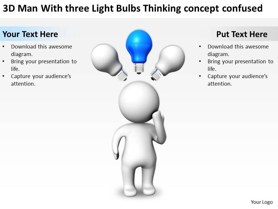 3d_man_with_three_light_bulbs_thinking_concept_confused_ppt_graphics_icons_Slide01