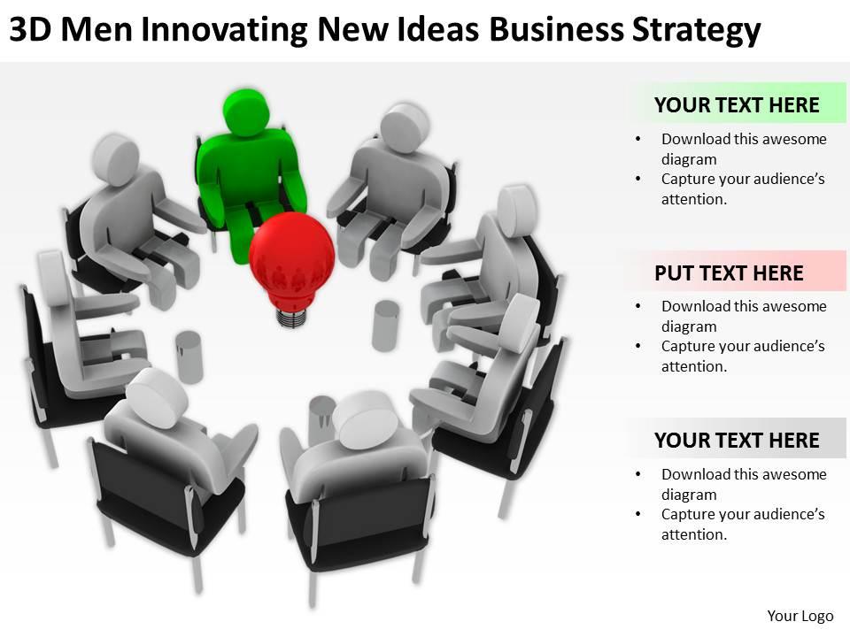 3d men innovating new ideas business strategy ppt graphics icons powerpoint Slide00