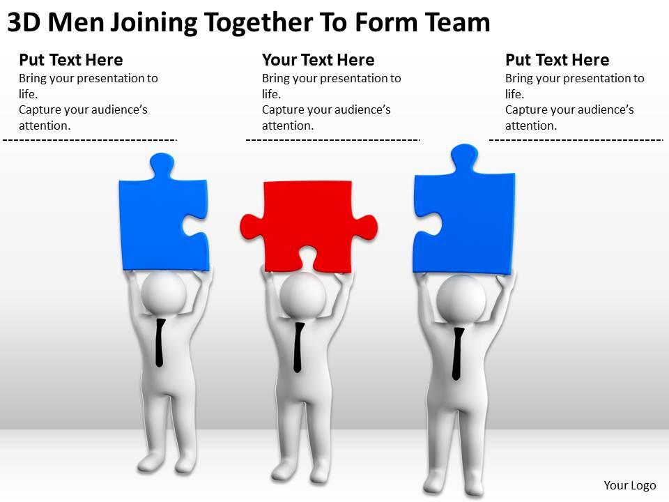 3D Men Joining Together To Form Team Ppt Graphics Icons Powerpoint