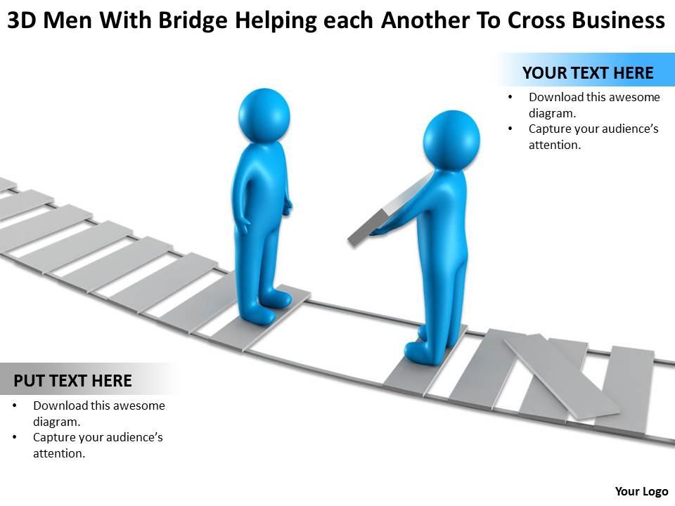 3d_men_with_bridge_helping_each_another_to_cross_business_ppt_graphic_icon_Slide01