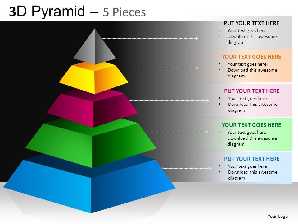 3D Pyramid 5 Pieces Powerpoint Presentation Slides DB | Presentation ...