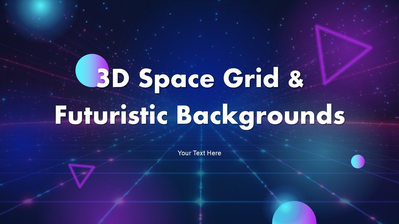 3D Space Grid And Futuristic Powerpoint Background Template