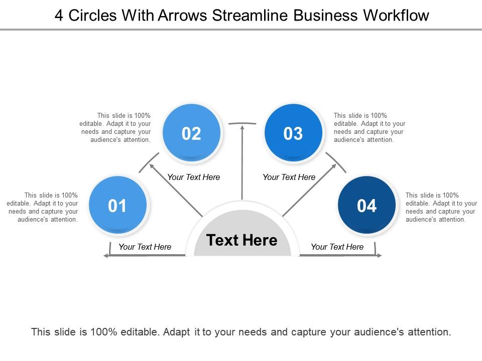 4 Circles With Arrows Streamline Business Workflow | PowerPoint Slide ...