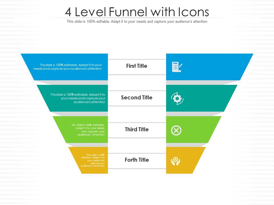 4 level funnel with icons Slide01