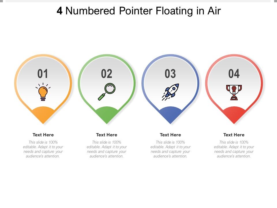 4 Numbered Pointer Floating In Air | PowerPoint Presentation Sample ...