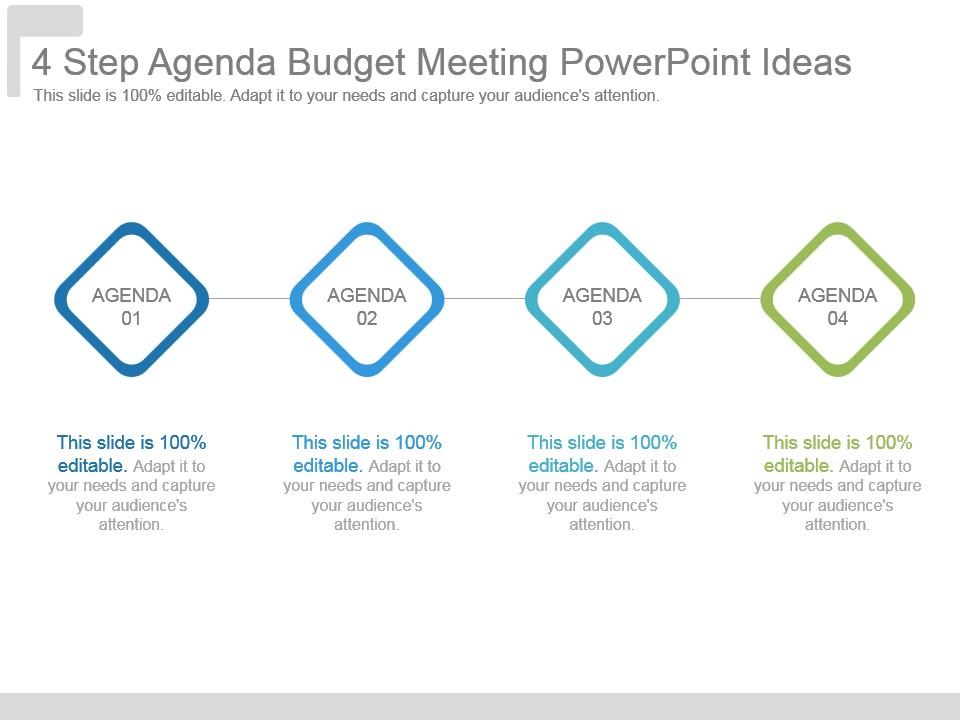 4 Step Agenda Budget Meeting Powerpoint Ideas, Presentation PowerPoint  Diagrams, PPT Sample Presentations