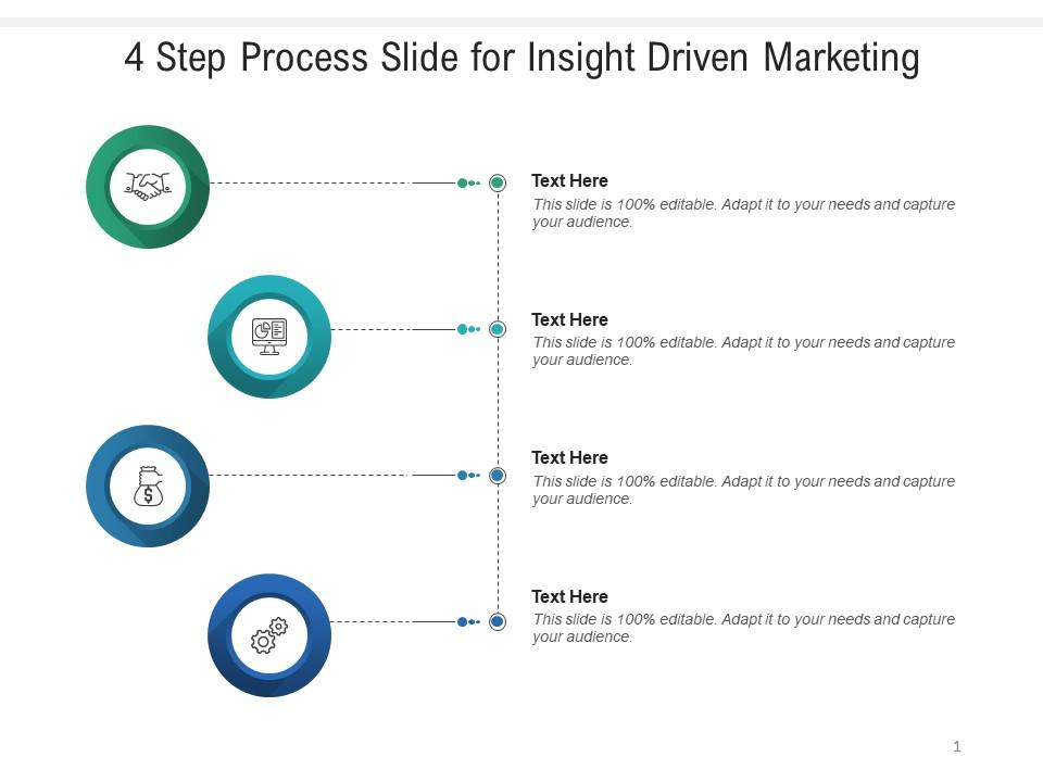 4 step process slide for insight driven marketing infographic template