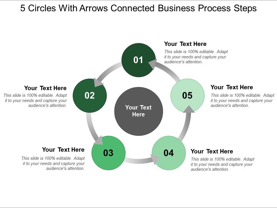 5_circles_with_arrows_connected_business_process_steps_Slide01