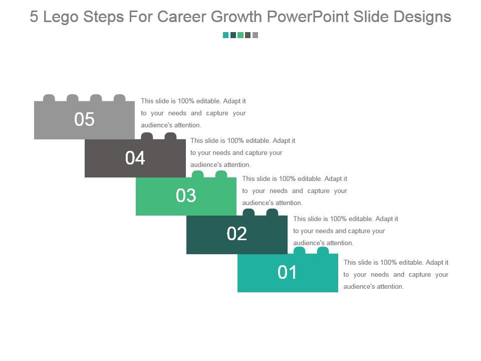 5 lego steps for career growth powerpoint slide designs Slide01
