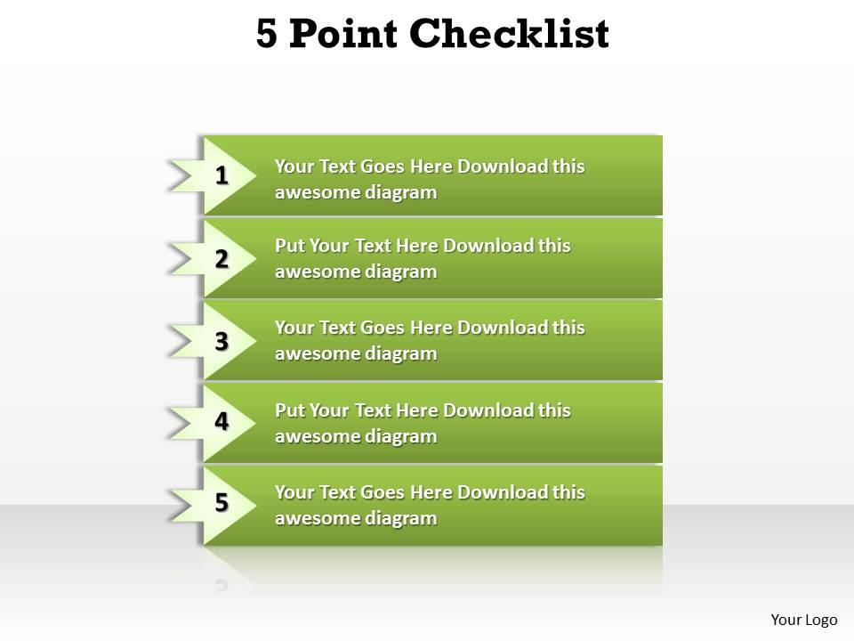 5 points checklist diagram Slide00