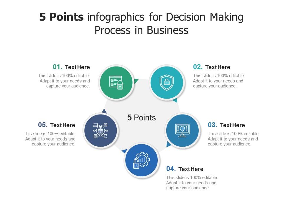5 points for decision making process in business infographic template Slide01