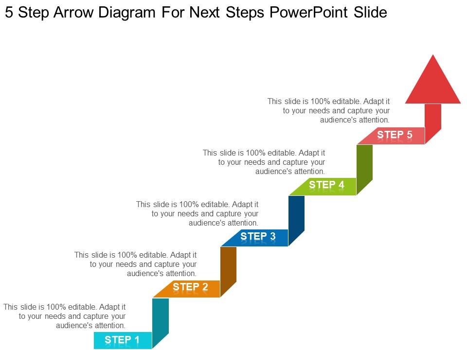 5 step arrow diagram for next steps powerpoint slide Slide01
