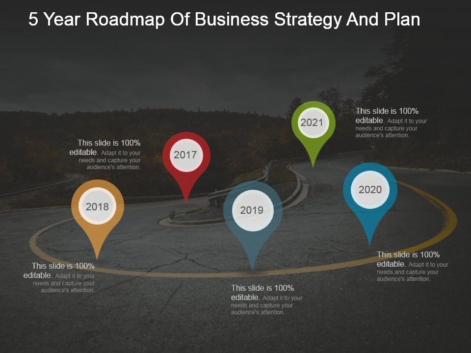 5 year roadmap of business strategy and plan powerpoint show Slide00