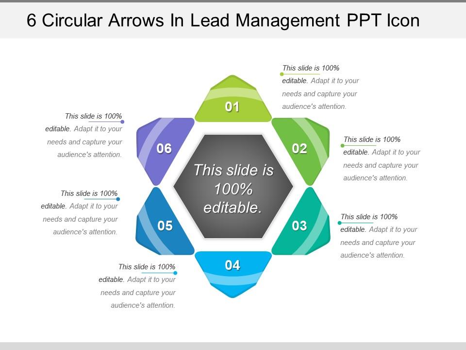 6 Circular Arrows In Lead Management Ppt Icon | PowerPoint Presentation ...