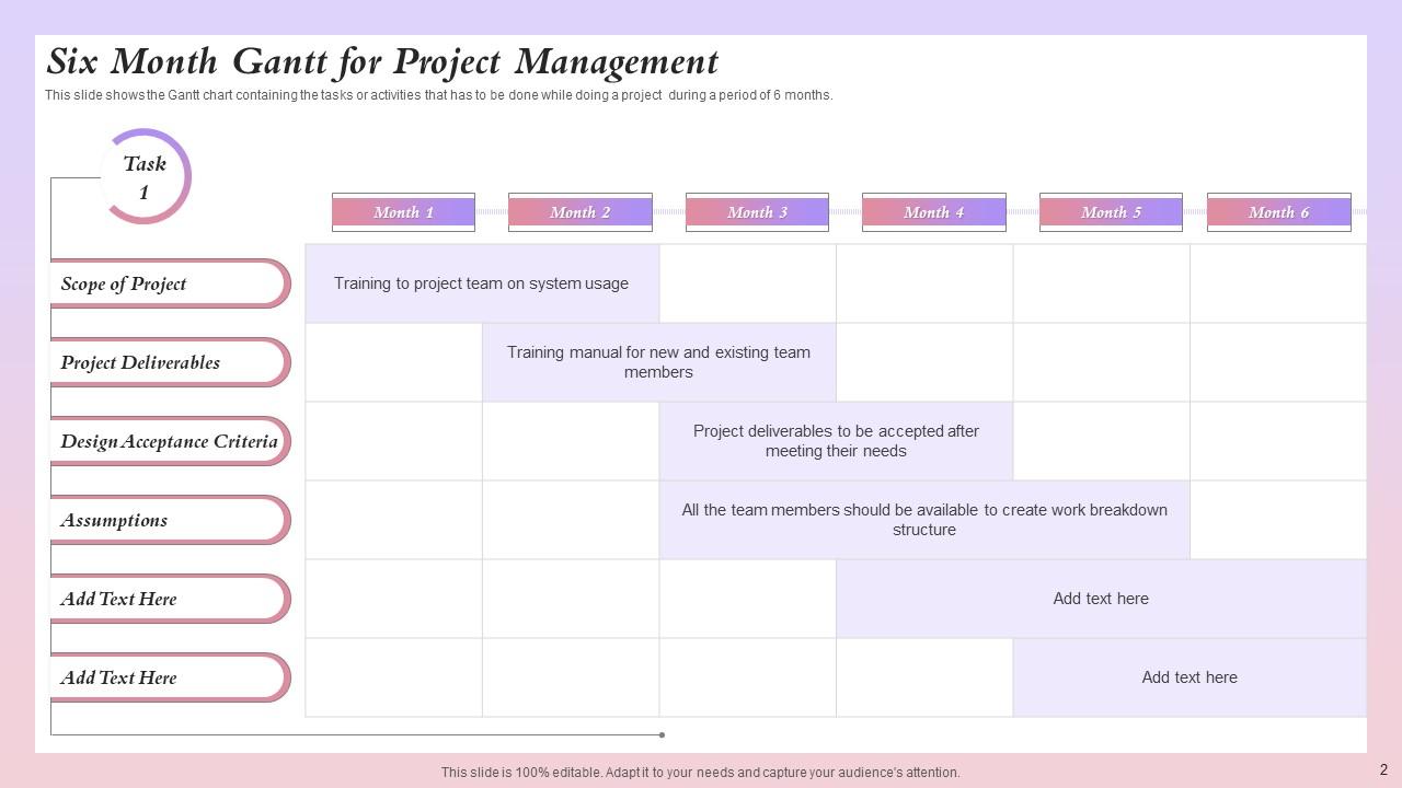 6 Month Gantt Powerpoint Ppt Template Bundles PPT PowerPoint