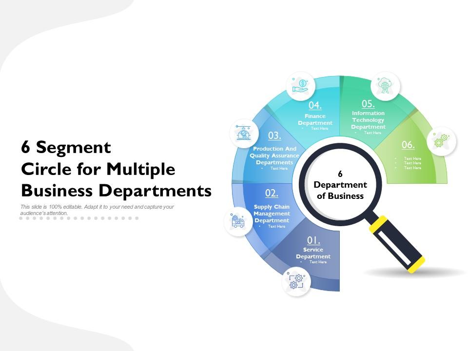 6 segment circle for multiple business departments