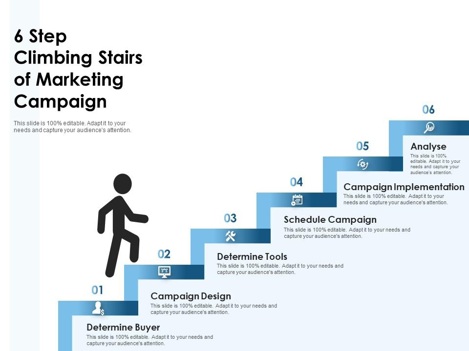 6 step climbing stairs of marketing campaign Slide01