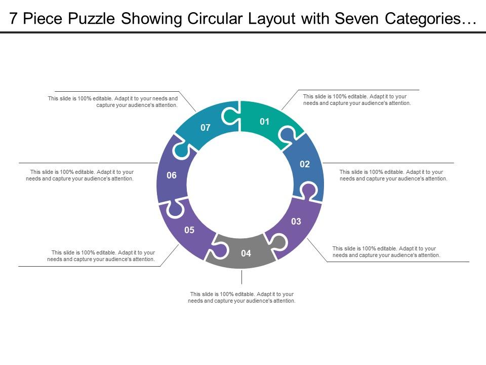 7 piece puzzle showing circular layout with seven categories of icon option7 Slide00