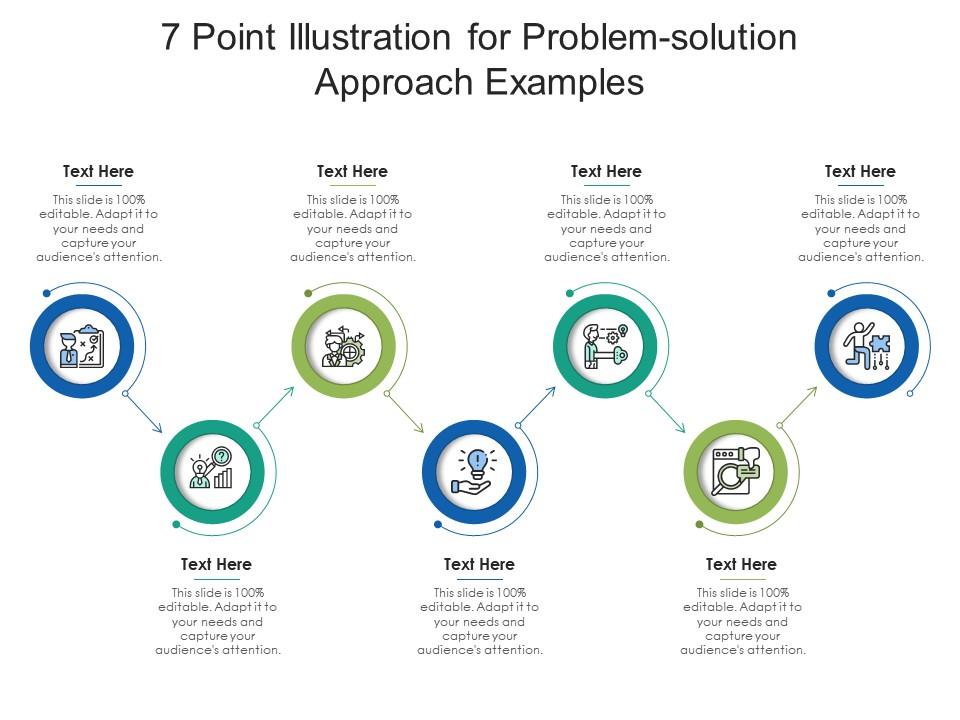 7 point illustration for problem solution approach examples infographic template