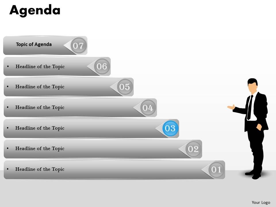 7 staged agenda process ladder diagram 0214 Slide01