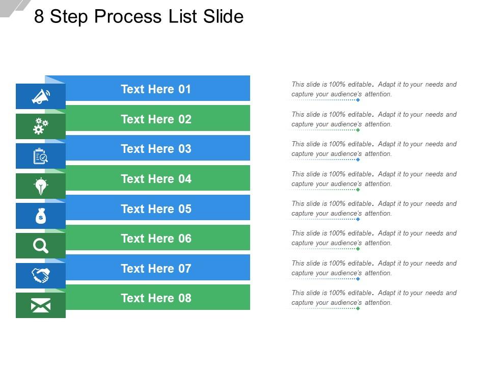 8 Step Process List Slide | PowerPoint Slide Clipart | Example of Great ...