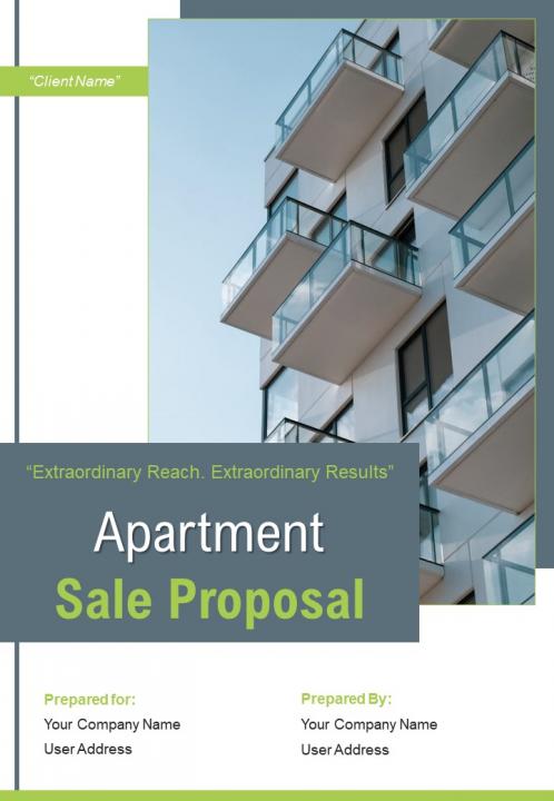 A4 Apartment Sale Proposal Template Presentation Graphics