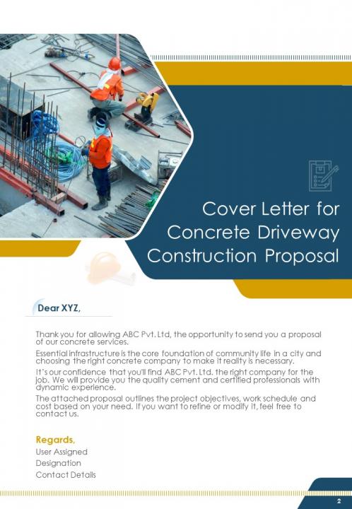 A4 Concrete Driveway Construction Proposal Template Presentation