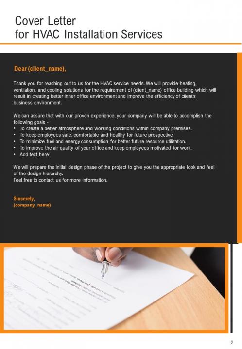 A4 HVAC Installation Proposal Template Presentation Graphics