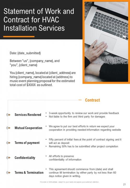 A4 HVAC Installation Proposal Template Presentation Graphics