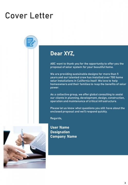 A4 Solar Power Project Proposal Template | Presentation Graphics ...