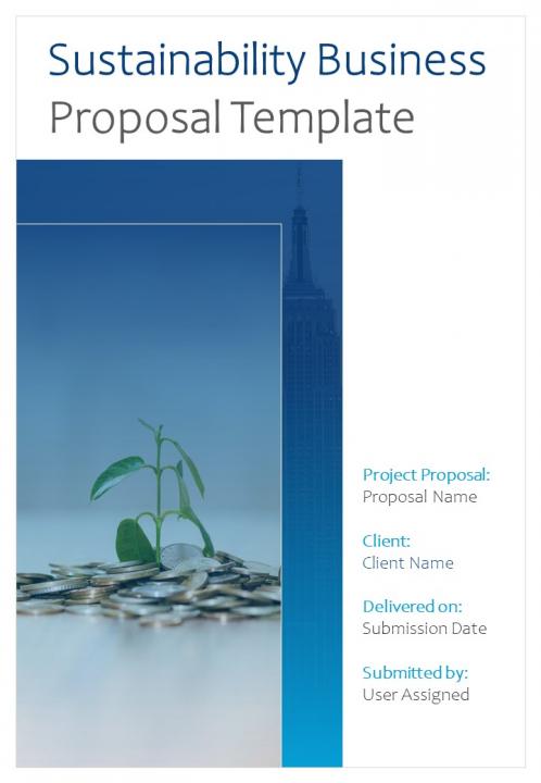 A4 sustainability business proposal template Slide01