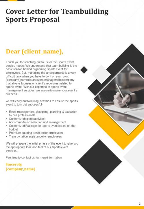 A4 Teambuilding Sports Proposal Template Presentation Graphics