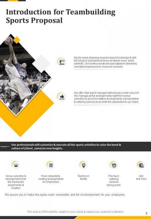 A4 Teambuilding Sports Proposal Template Presentation Graphics