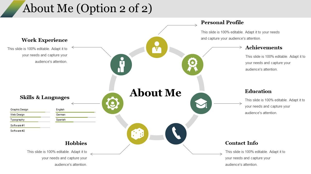About me ppt styles example introduction