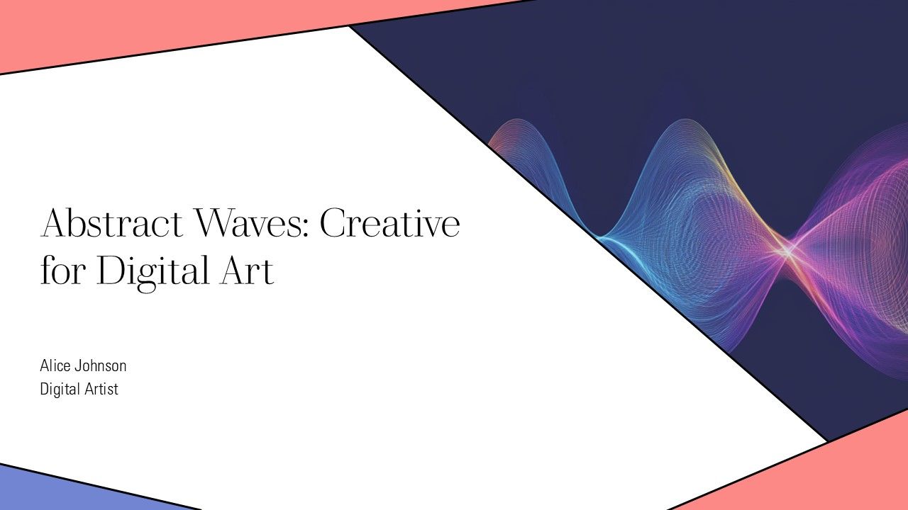 Abstract Waves Creative For Digital Art PPT Guidelines AT
