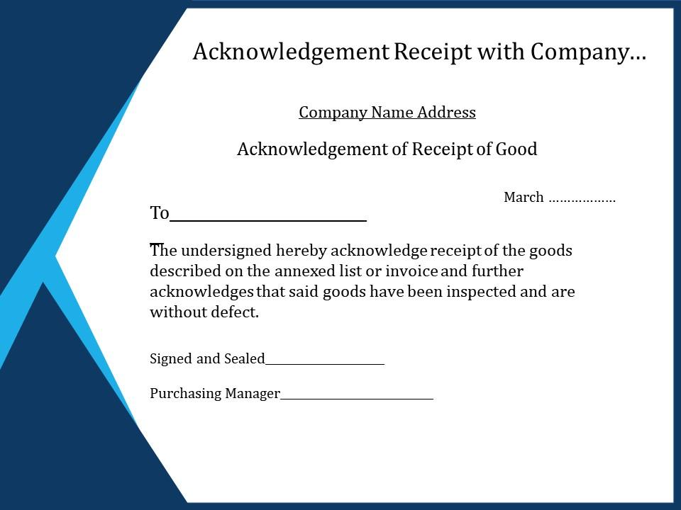 acknowledge receipt with thanks