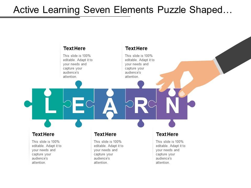 active_learning_seven_elements_puzzle_shaped_with_text_boxes_Slide01