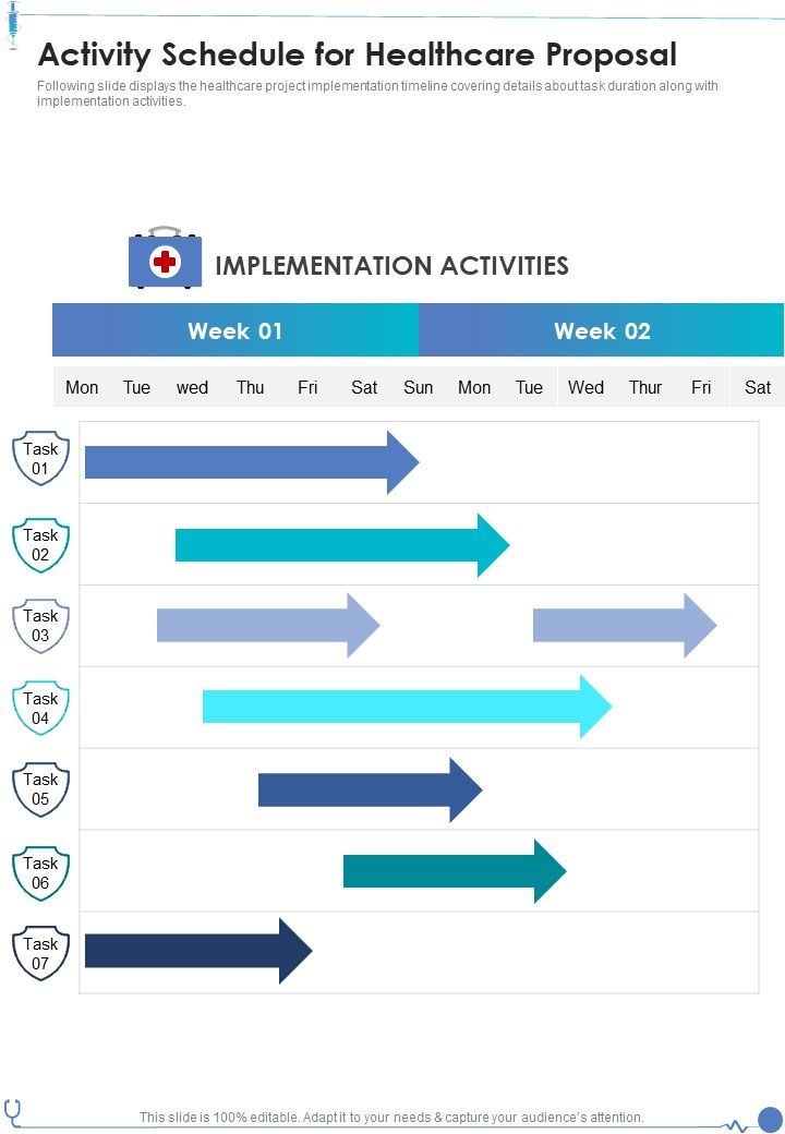 Activity Schedule For Healthcare Proposal One Pager Sample Example ...