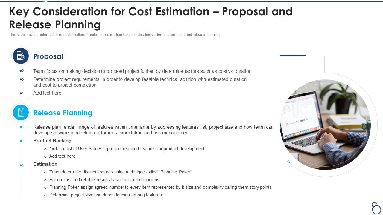 Agile project cost estimation it key proposal and release planning Slide01