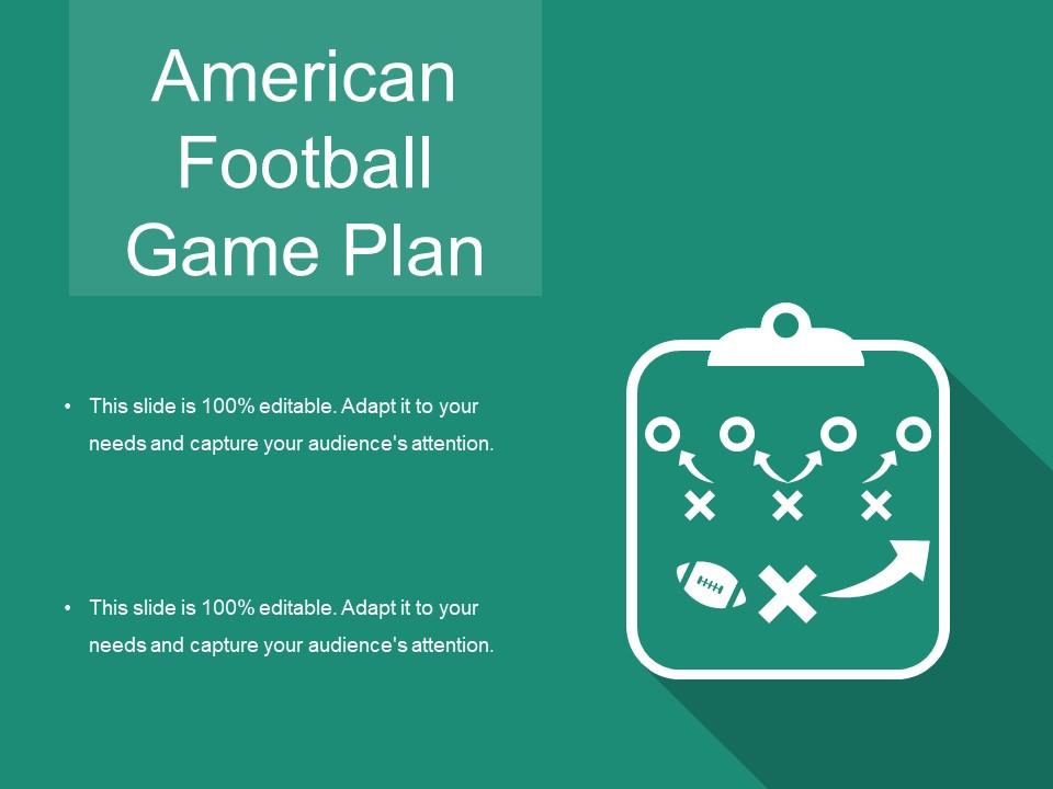 American Football Game Plan PowerPoint Slide Clipart Example of