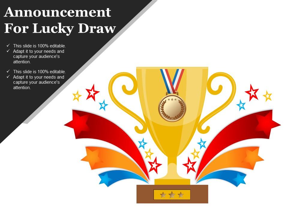 Announcement for lucky draw example of ppt Slide01