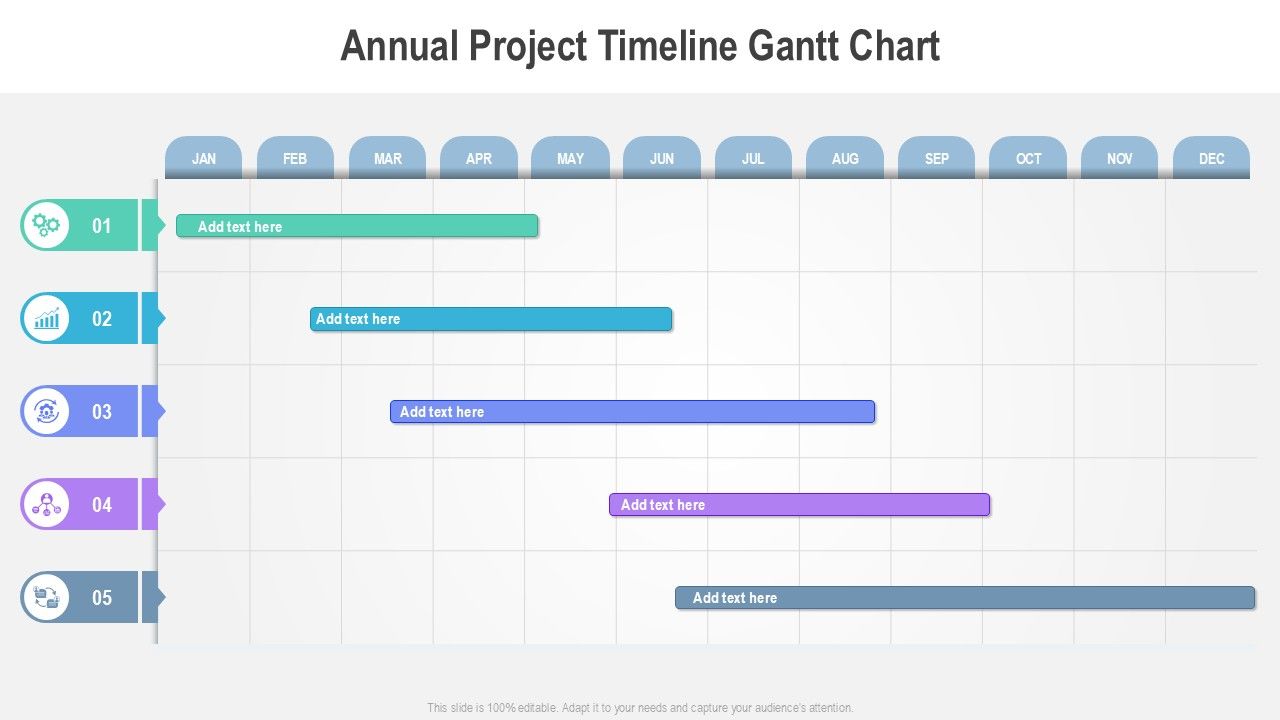 Annual Project Timeline Gantt Chart - Annual Project Timeline Gantt Chart Infographic Powerpoint Template Slide01