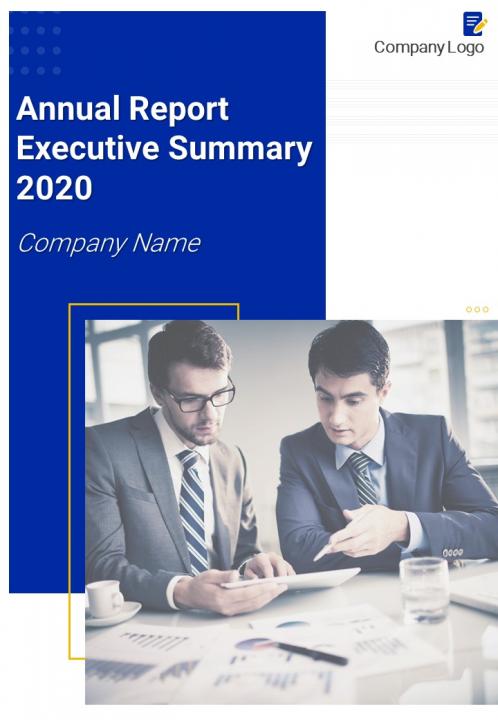 Annual Report Executive Summary Example Pdf Doc Ppt Document Report Template Slide01