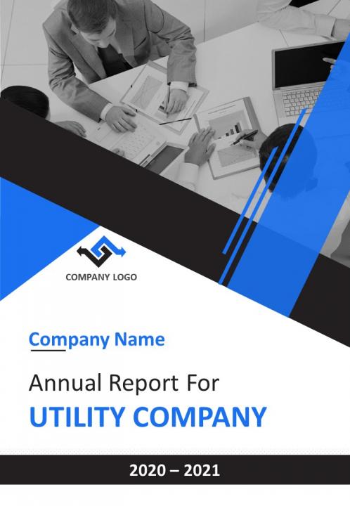 Annual report for utility company pdf doc ppt document report template Slide01