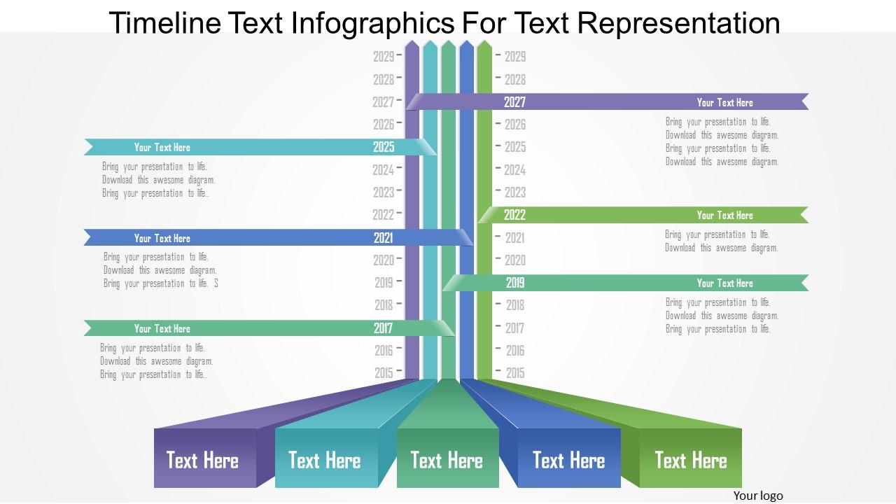 Ap timeline text infographics for text representation powerpoint template