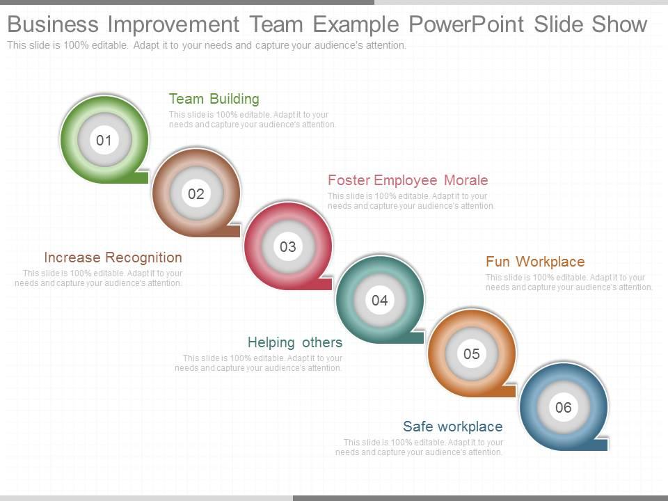 App business improvement team example powerpoint slide show