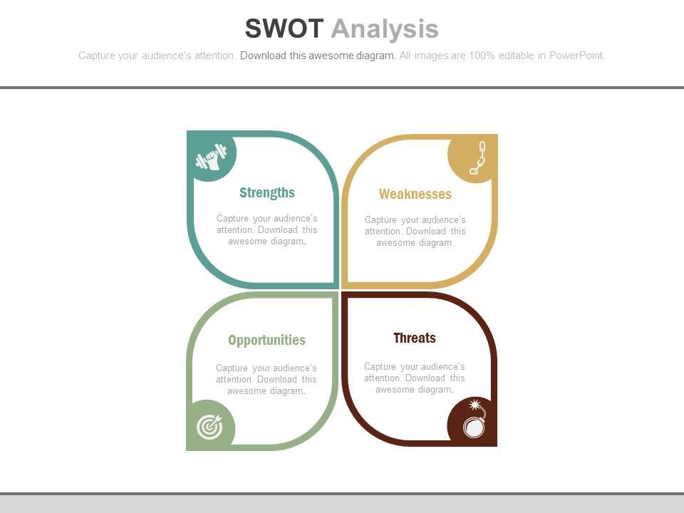App swot analysis for management practices flat powerpoint design Slide01