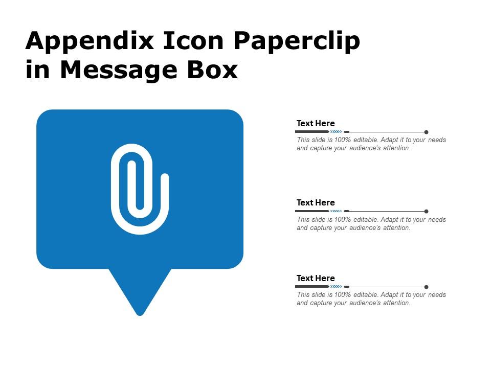 Appendix Icon Paperclip In Message Box | PowerPoint Slide Presentation ...