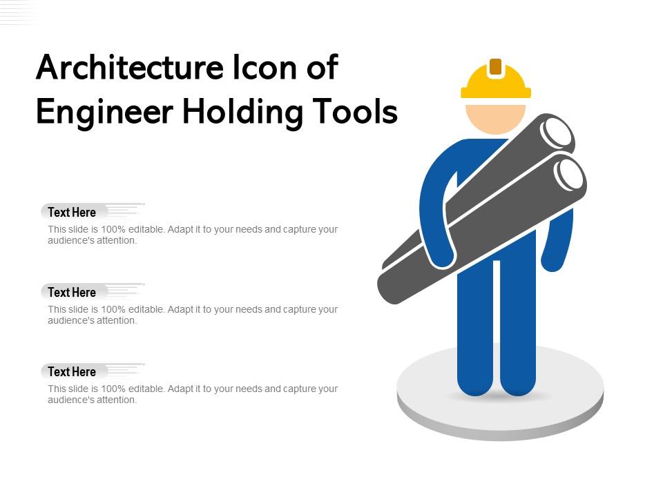 Architecture icon of engineer holding tools Slide00