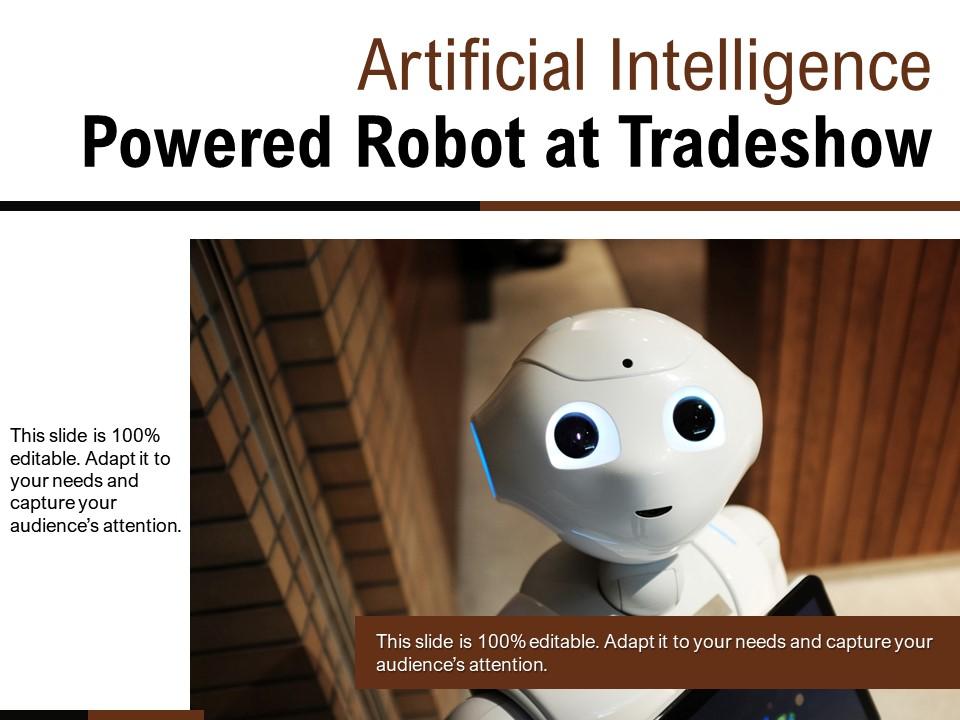 Artificial intelligence powered robot at tradeshow Slide01